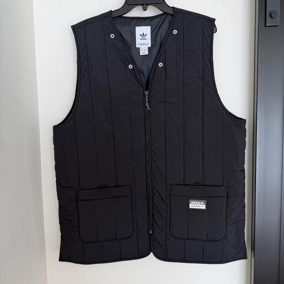 ADIDAS Original Men’s Full Zip R.Y.V. Padded Utility Vest Black Large - Picture 2 of 8